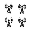 5G Network Tower Telecom Network Icons Pack Royalty Free Stock Photo