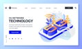 5G network wireless internet technology. Modern landing page, web banner design layout. Vector 3d isometric illustration