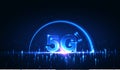 5G network wireless internet Wi-fi connection and internet of things. Smart city and communication network concept. High speed,