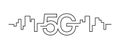 5G network wireless technology. Fifth generation of mobile internet. 5g technology, background and banner design. High speed