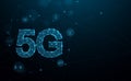 5G new generation networks, High-speed mobile Internet. Abstract connection technology concept background. 3D polygonal