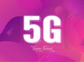 5G new speed of Internet for wireless and wifi connection. This is fast connection fo the world. Vector illustration design in Royalty Free Stock Photo