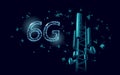 5G new wireless internet wifi connection. Big data binary code flow numbers. Global network high speed innovation Royalty Free Stock Photo