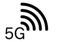 5G new wireless internet wifi connection - 5 g new generation mobile network icon, vector isolated or white background Royalty Free Stock Photo
