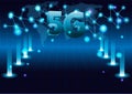 5G new wireless internet wifi connection.  Global network high speed innovation connection technology. Royalty Free Stock Photo