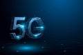 5G new wireless internet wifi connection. Global network high speed connection technology. Concept in Low poly style.