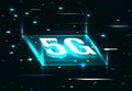 5G new wireless internet wifi connection. Big data binary code flow numbers Royalty Free Stock Photo