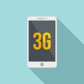 3g personal phone icon, flat style