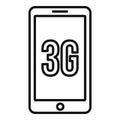 3g personal phone icon, outline style