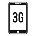 3g personal phone icon, simple style