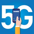 5g phone technology connect worldwide. Smart and 5th generation network concept. Fast internet.