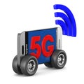 5G phone on white background. Isolated 3D illustration