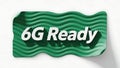 6g ready sign with subtle wave pattern background and drop shadow effect Royalty Free Stock Photo