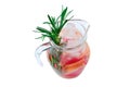 Refreshing summer detox cocktail of grapefruit and rosemary, on white background, copy space Royalty Free Stock Photo