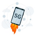 5G is rocket fast and smartphone is flying