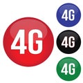 4G round website glossy buttons set Royalty Free Stock Photo