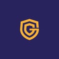 G shield logo . letter G in the shield . strong and bold logo design . modern and clean g logo Royalty Free Stock Photo