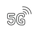 5G sign icon line design. 5g, symbol, sign, icon, mobile, technology, internet vector illustrations. 5G sign editable