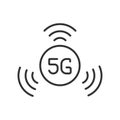 5G sign icon line design. 5g, symbol, sign, icon, mobile, technology, internet vector illustrations. 5G sign editable