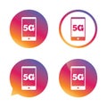 5G sign. Mobile telecommunications technology.
