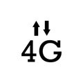 4g, signal, arrows vector icon. Simple element illustration from UI concept. Mobile concept vector illustration. 4g