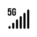 5G signal icon bars. Network mobile wireless 5g symbol