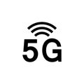 5G signal icon flat vector template design trendy