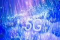 5G signs with Fiber optics background Royalty Free Stock Photo