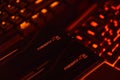 G.Skill ddr5 trident z5 rgb desktop memory pack on backlit keyboard background.