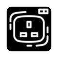 g socket glyph icon vector illustration