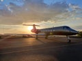 Gulfstream G550 with a Sunset Royalty Free Stock Photo