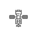 5G space satellite line icon