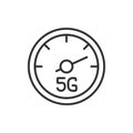 5g speeds speedometer icon line design.5g, speeds, Speedometer, Speed, icon, mobile, wireless, technology vector