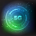 5G standard of modern signal transmission technology. Vector illustration. Global network high speed innovation