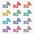 3G sticker set Royalty Free Stock Photo