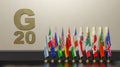 G20 summit, Concept of the G20 summit or meeting, list of countries G20 membership, Group of Twenty members, 3d illustration and