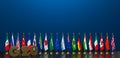 G20 summit, Concept of the G20 summit or meeting, list of countries G20 membership, Group of Twenty members, 3d illustration and