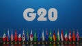 G20 summit, Concept of the G20 summit or meeting, list of countries G20 membership, Group of Twenty members, 3d illustration and