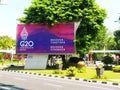 Large billboards welcoming the G20 Summit in Bali Indonesia Royalty Free Stock Photo