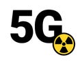 5G and symbol of danger of radiation