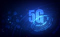 5G technology background. Digital data as digits connected each other and form symbol 5G New generation internet . vector
