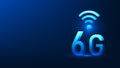 6G Technology Background with WiFi Icon on Top, Future Wireless Communication Concept, Next Generation Network Signal, High Speed Royalty Free Stock Photo
