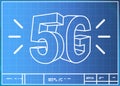 5G Technology Blueprint Illustration