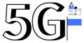 5G Network Concept with Minimalist Design Remote Work and Connectivity Theme Royalty Free Stock Photo