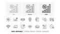 5G technology line icons set. Mobile network, phone connection, fast internet. Hotspot signal. Line icons. Vector