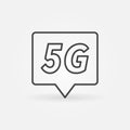 5G technology location mark concept outline vector icon