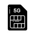 5G technology sim card vector design in modern style, easy to use icon Royalty Free Stock Photo