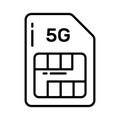 5G technology sim card vector design in modern style, easy to use icon Royalty Free Stock Photo