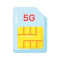 5G technology sim card vector design in modern style, easy to use icon Royalty Free Stock Photo