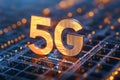 5G technology symbol glowing on digital grid, representing ultra fast connectivity and advanced network infrastructure